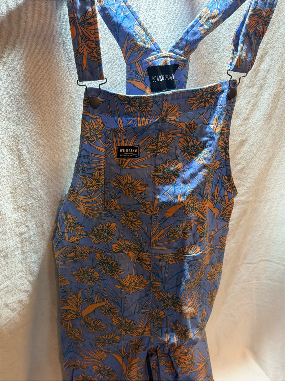 Wildfang women’s Blue Floral One-Piece Overalls